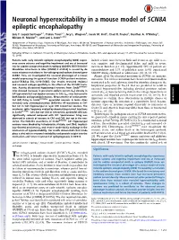 Neuronal Hyperexcitability in a Mouse Model of SCN8A Epileptic Encephalopathy