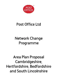 Post Office Ltd Network Change Programme Area Plan Proposal