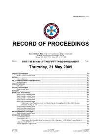 Record of Proceedings