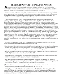 Troubled Waters: a Call for Action