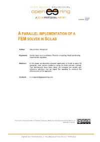Aparallel Implementation of a Femsolver in Scilab