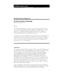 Building Science Digest 014 Air Flow Control in Buildings