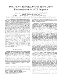 Enabling Address Space Layout Randomization for SGX Programs