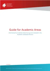 Guide for Academic Areas Information for Academic Areas Having Units Reviewed in the Academic Calibration Process