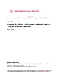 Limiting the Liability of Anonymous Remailer Operations