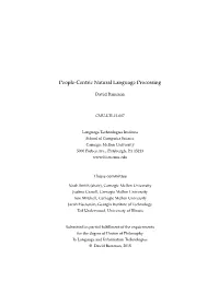 People-Centric Natural Language Processing