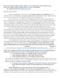 Read the Letter Below and Then Respond to ​GAHS Pre-Course Assignment Receipt 2020​ Google Form by Friday, June 5, 2020 to C