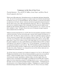 Tennessee in the Era of Jim Crow Essential Question: How Did W.E.B