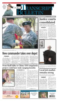 Tooele Transcript Bulletin, Published Every Tuesday and Thursday in This Newspaper