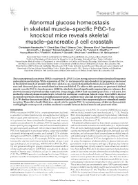 Abnormal Glucose Homeostasis in Skeletal Muscle–Specific PGC-1Α G and H)