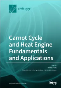 Carnot Cycle and Heat Engine Fundamentals and Applications • Michel Feidt Carnot Cycle and Heat Engine Fundamentals and Applications