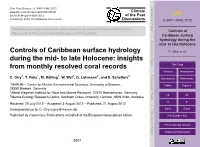 Controls of Caribbean Surface Hydrology During the Mid- to Late Holocene