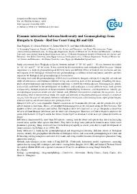 Dynamic Interactions Between Biodiversity and Geomorphology from Hurgada to Quseir - Red Sea Coast Using RS and GIS