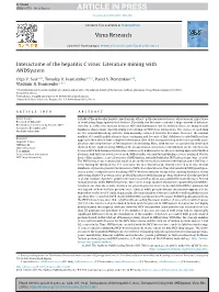 Interactome of the Hepatitis C Virus: Literature Mining with Andsystem