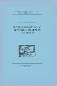 Jorunn Os Vigran Spores from Devonian Deposits