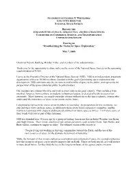 Reauthorizing the Vision for Space Exploration”