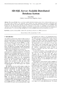 SD-SQL Server: Scalable Distributed Database System