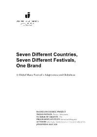 Seven Different Countries, Seven Different Festivals, One Brand