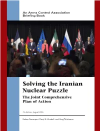 Solving the Iranian Nuclear Puzzle the Joint Comprehensive Plan of Action