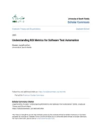 Understanding ROI Metrics for Software Test Automation