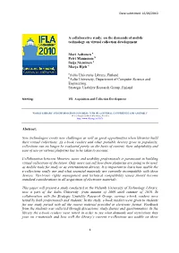 A Collaborative Study: on the Demands of Mobile Technology on Virtual Collection Development