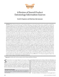 A Review of Stored-Product Entomology Information Sources