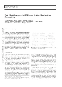 Fast Multi-Language LSTM-Based Online Handwriting Recognition