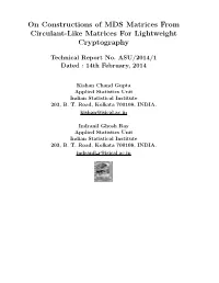 On Constructions of MDS Matrices from Circulant-Like Matrices for Lightweight Cryptography