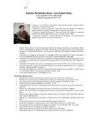 Aymara Hernández Arias - Curriculum Vitae Orcid.Org/0000-0002-1040-4709 Redalyc.Org/Autor.Oa?Id=1719