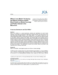 Black Lives Matter? Analyzing the Effects of Police-Caused Black Deaths on Media Coverage and Public Interest in the Movement