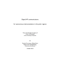 Digital HF Communications for Autonomous Instrumentation in the Polar Regions