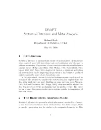 DRAFT Statistical Inference and Meta-Analysis