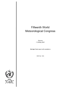 Fifteenth World Meteorological Congress