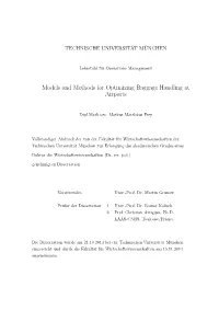 Models and Methods for Optimizing Baggage Handling at Airports