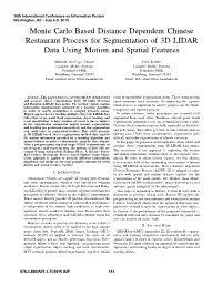 Monte Carlo Based Distance Dependent Chinese Restaurant Process for Segmentation of 3D LIDAR Data Using Motion and Spatial Features