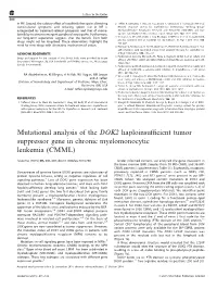 Mutational Analysis of the DOK2 Haploinsufficient Tumor Suppressor