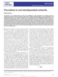 Percolation in Real Interdependent Networks