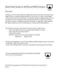 Quick Start Guide to Airplay on RISD Campus