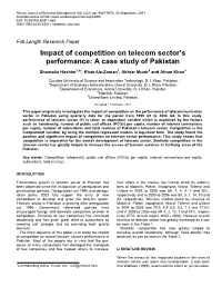 Telecom Sector in Pakistan Is Growing After Deregulation Act 1996