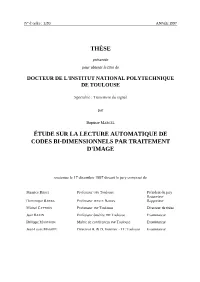 Thèse Étude Sur La Lecture Automatique De Codes Bi