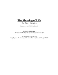 The Meaning of Life By: Terry Eagleton
