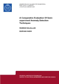 A Comparative Evaluation of Semi- Supervised Anomaly Detection Techniques