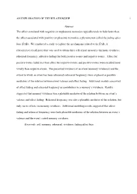 An Exploration of the Relationship Among Valence, Fading Affect, Rehearsal Frequency, And