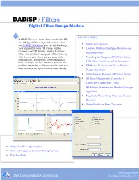 Dadisp / Filters Digital Filter Design Module