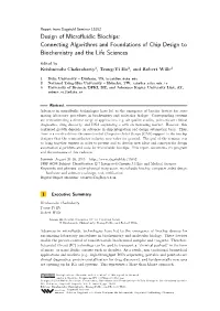 Design of Microfluidic Biochips: Connecting Algorithms