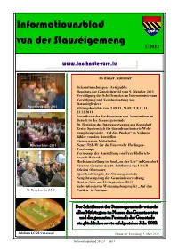 Informatiounsblad Vun Der Stauséigemeng 1/2012