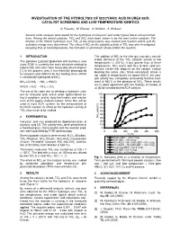 Investigation of the Hydrolysis of Isocyanic Acid in Urea Scr: Catalyst Screening and Low-Temperature Kinetics