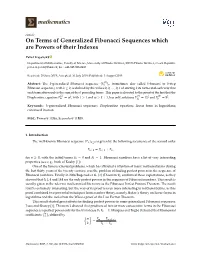 On Terms of Generalized Fibonacci Sequences Which Are Powers of Their Indexes