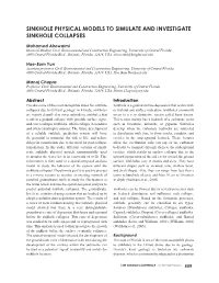 Sinkhole Physical Models to Simulate and Investigate Sinkhole Collapses