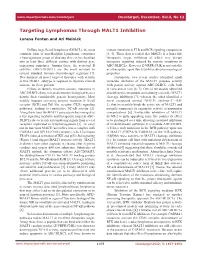 Targeting Lymphomas Through MALT1 Inhibition